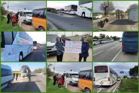 FOTO/VIDEO: Poliția blochează autobuzele care aduc oameni la Chișinău: „Regimul le interzice să se deplaseze la protestul de la parlament”